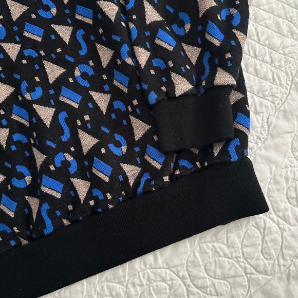 Vintage 80s 90s Jeric Knitwear Sweater Geometric Graphic Print Shimmer - Picture 5 of 9